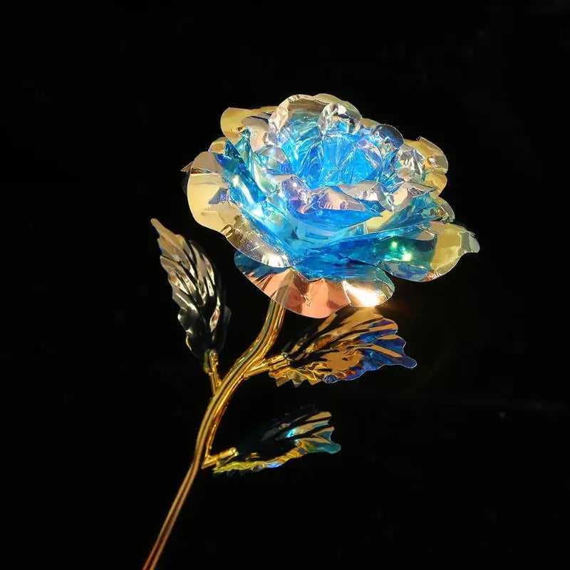 1pc Valentine's Day Creative Gift Gold Foil Plated Single Rose Artificial Gold-Leaf Rose Gift For Valentine's Day Mother's Day