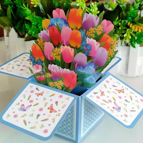 3D Pop UP Happy Birthday Greeting Invitation Cards Gift Card Thank You Flower Balloon Butterfly Vehicle Miniatures Postcard