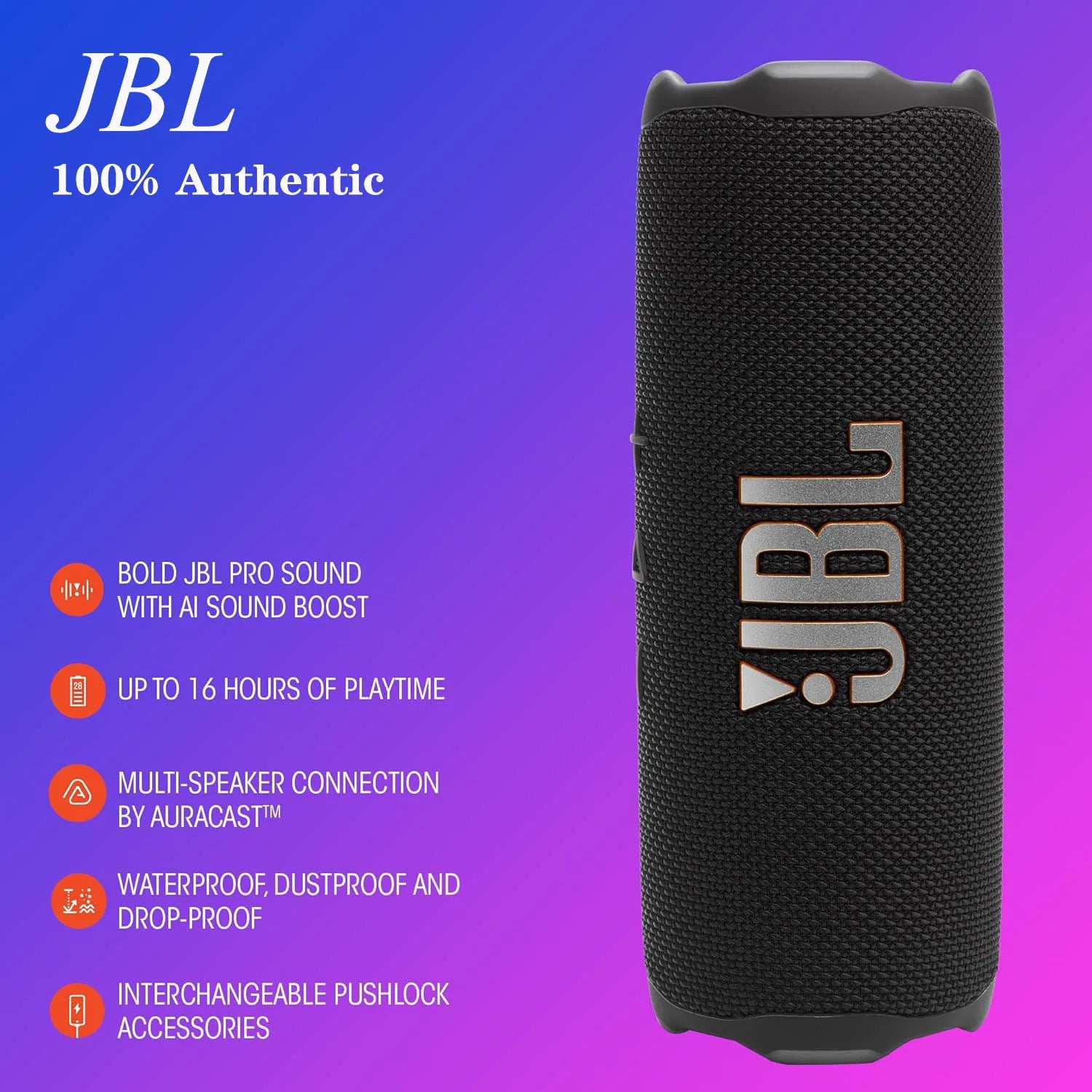 JBL FLIP 7 Official Authentic Product Wireless Bluetooth Speaker AI Sound Boost USB C Interface for Holiday Party Outdoor Play