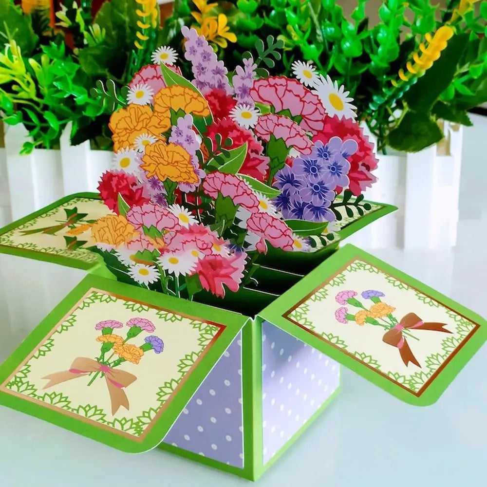 3D Pop UP Happy Birthday Greeting Invitation Cards Gift Card Thank You Flower Balloon Butterfly Vehicle Miniatures Postcard