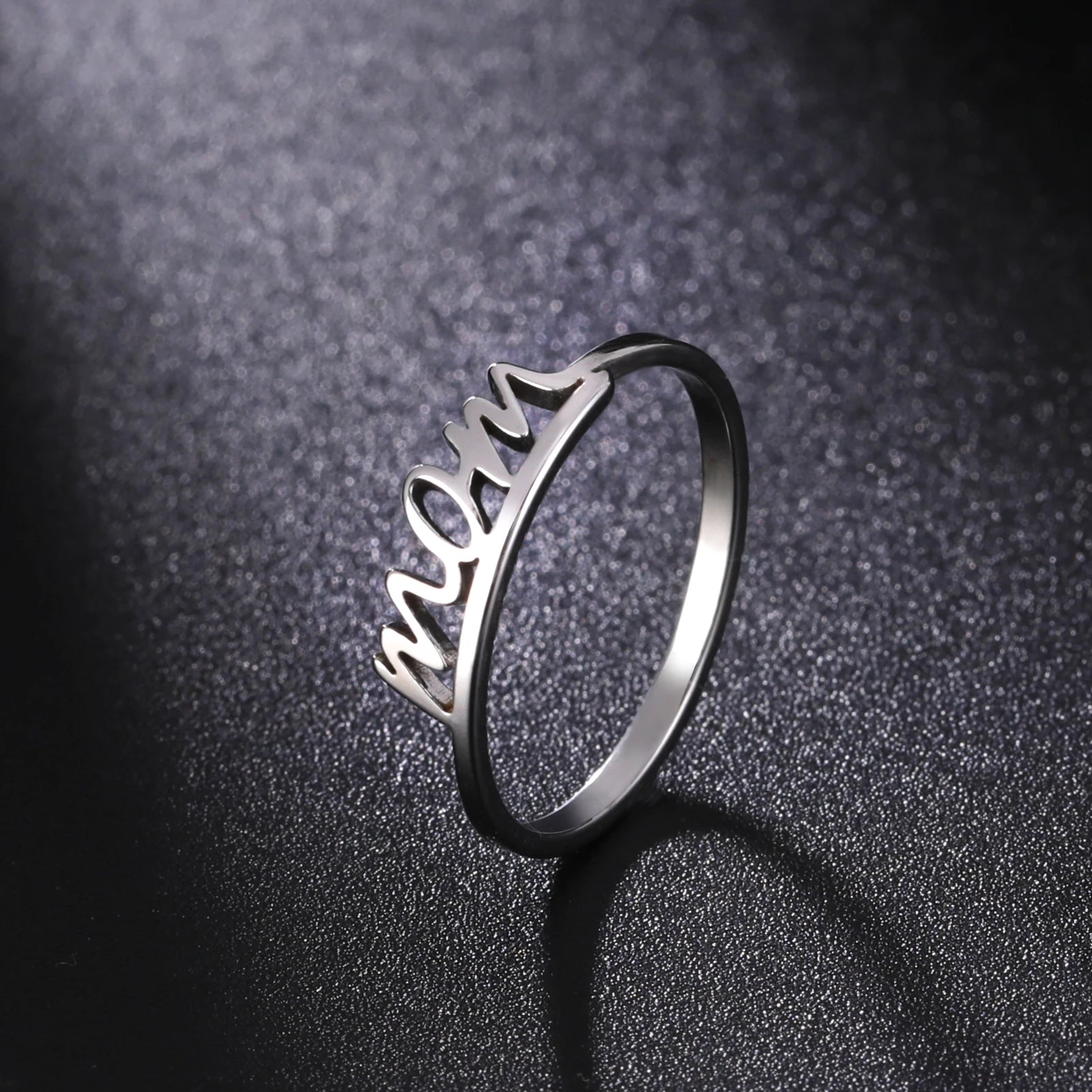 HIPEE New Fashion Gold Plated Glossy MAMA Rings Stainless Steel Letters Ring for Women Men Mom Jewelry Mother's Day Gift