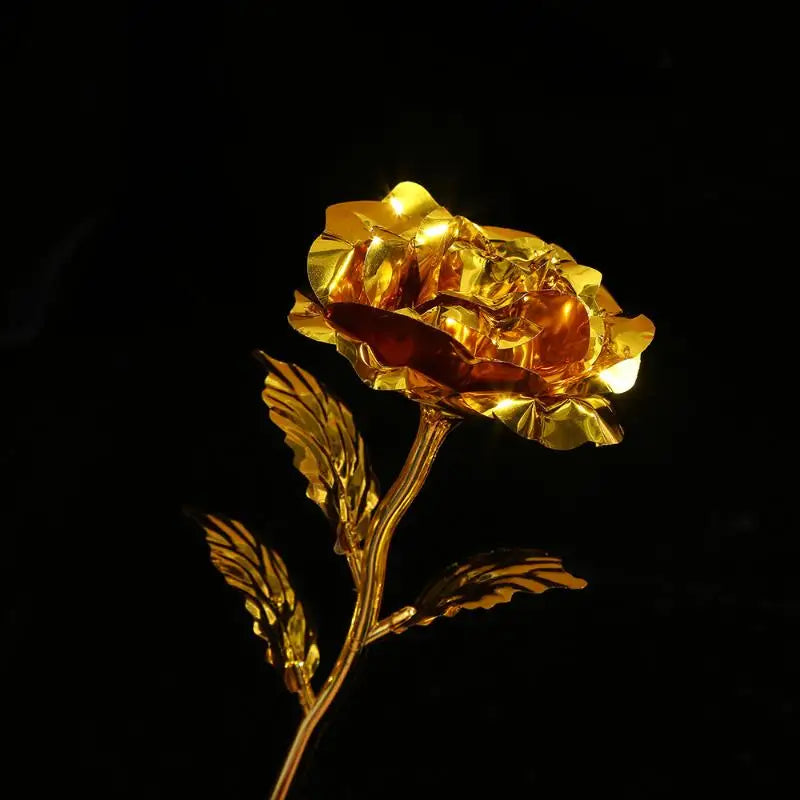 1pc Valentine's Day Creative Gift Gold Foil Plated Single Rose Artificial Gold-Leaf Rose Gift For Valentine's Day Mother's Day