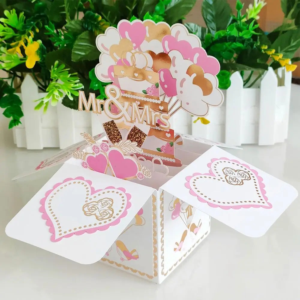 3D Pop UP Happy Birthday Greeting Invitation Cards Gift Card Thank You Flower Balloon Butterfly Vehicle Miniatures Postcard